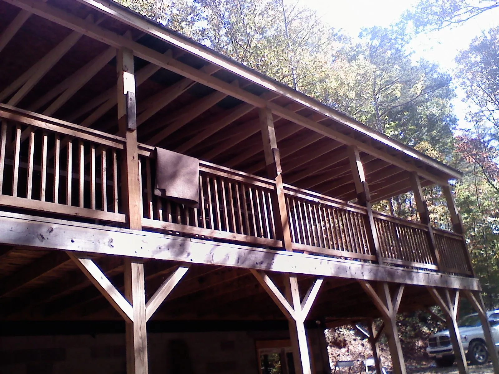 Timber framing under a new elevated porch and deck — Roof Leak Repair in Blountstown by Roofing Brothers